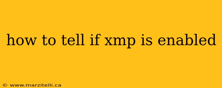how to tell if xmp is enabled