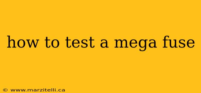 how to test a mega fuse