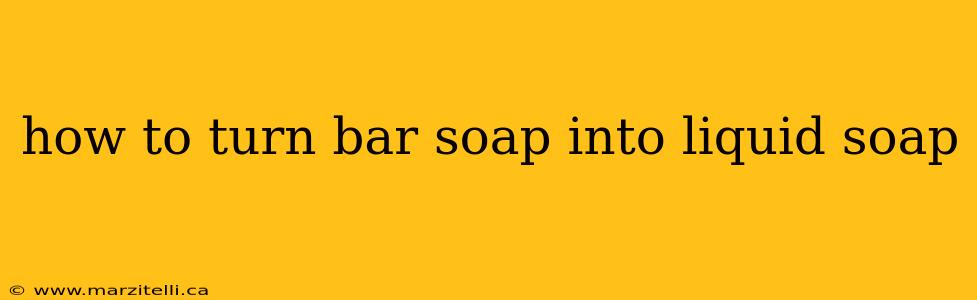 how to turn bar soap into liquid soap