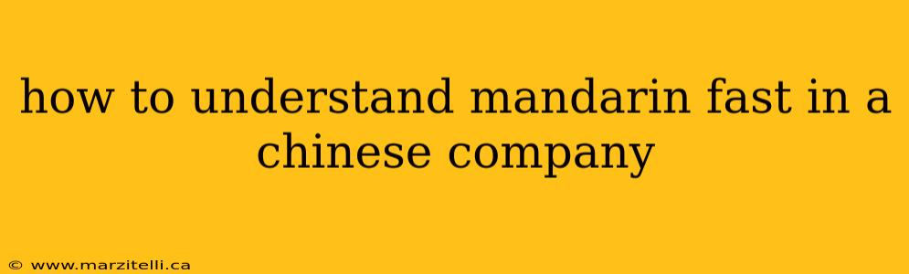 how to understand mandarin fast in a chinese company