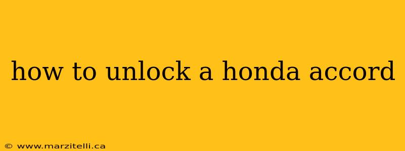 how to unlock a honda accord
