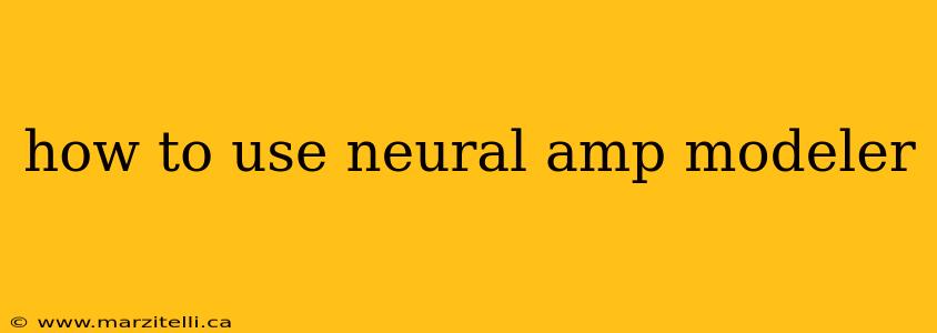 how to use neural amp modeler