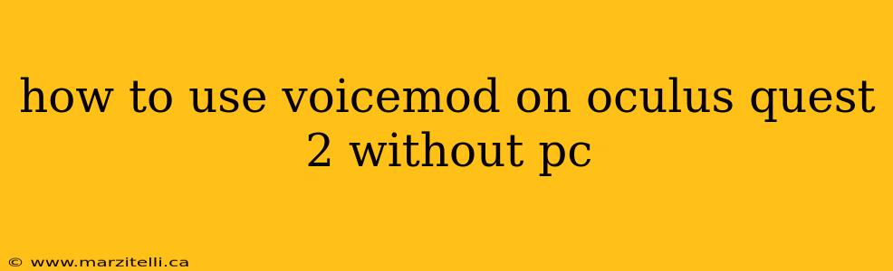 how to use voicemod on oculus quest 2 without pc