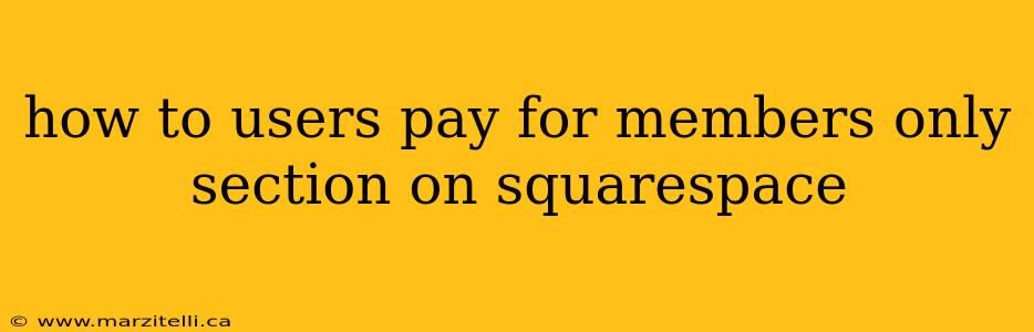 how to users pay for members only section on squarespace
