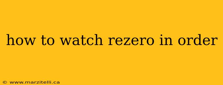 how to watch rezero in order