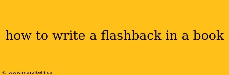 how to write a flashback in a book
