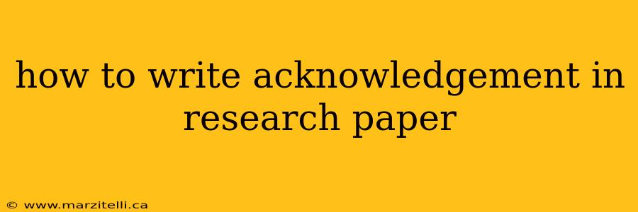 how to write acknowledgement in research paper