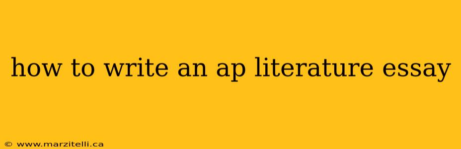 how to write an ap literature essay