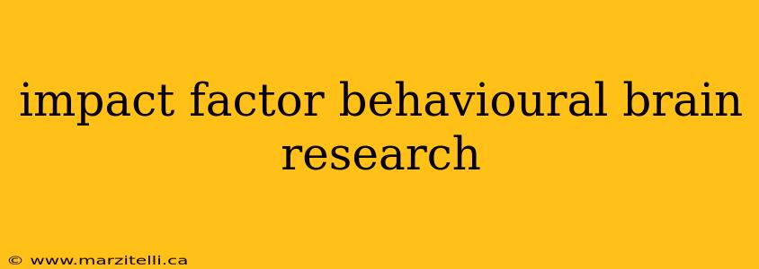 impact factor behavioural brain research