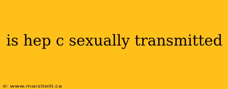 is hep c sexually transmitted