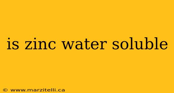 is zinc water soluble