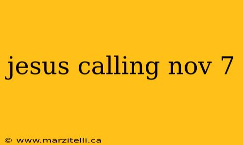 jesus calling nov 7