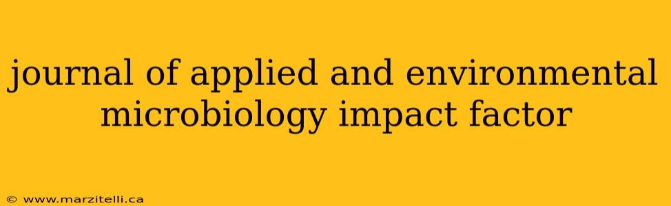 journal of applied and environmental microbiology impact factor