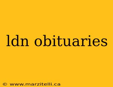 ldn obituaries