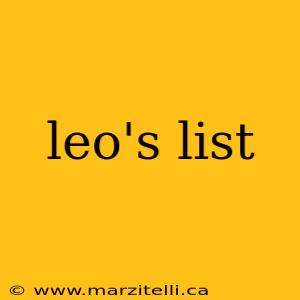 leo's list