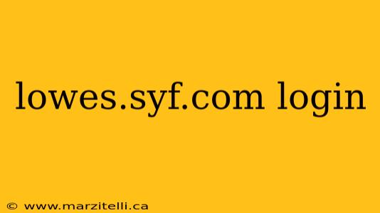 lowes.syf.com login