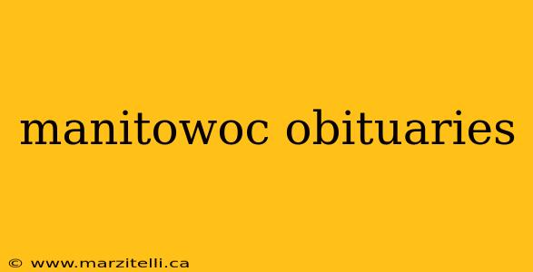 manitowoc obituaries