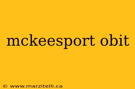 mckeesport obit