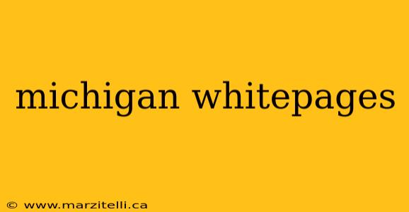michigan whitepages