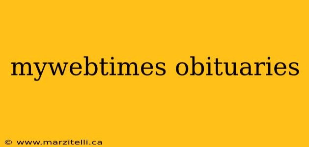 mywebtimes obituaries