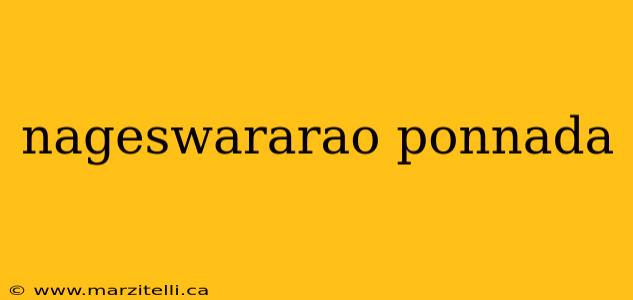 nageswararao ponnada