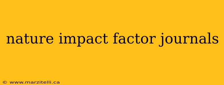 nature impact factor journals