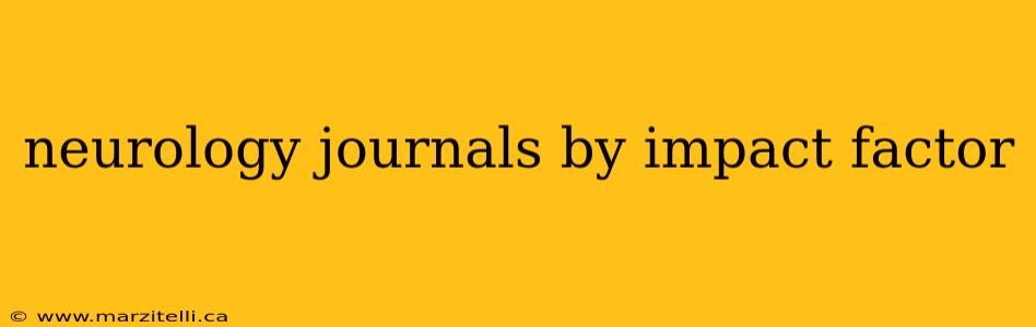 neurology journals by impact factor