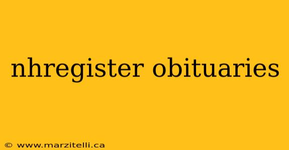 nhregister obituaries
