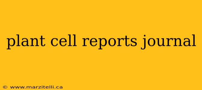plant cell reports journal