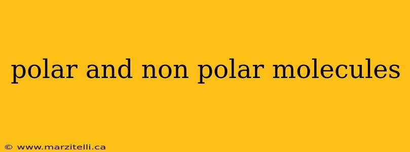 polar and non polar molecules