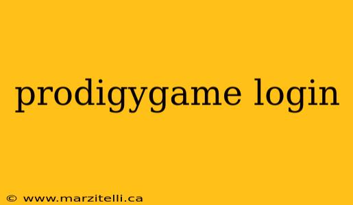 prodigygame login