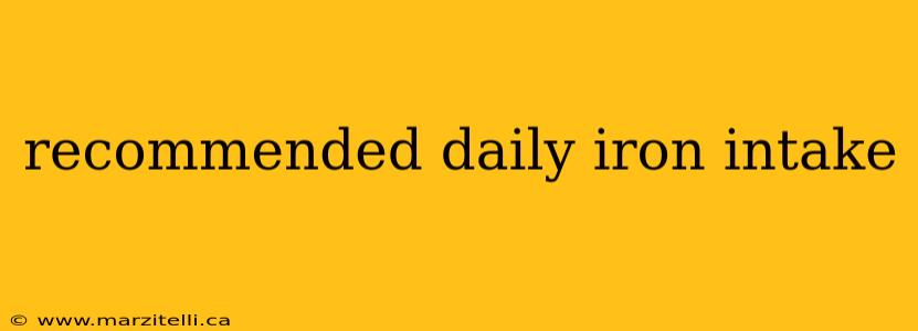 recommended daily iron intake