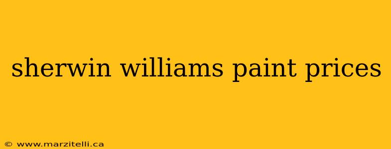 sherwin williams paint prices