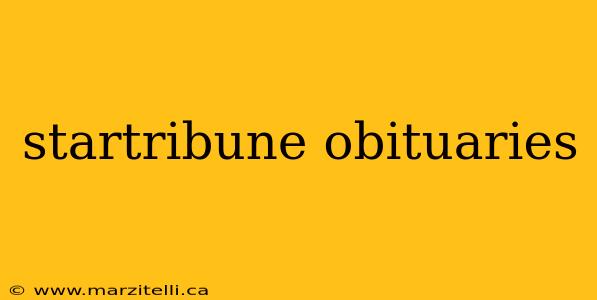 startribune obituaries