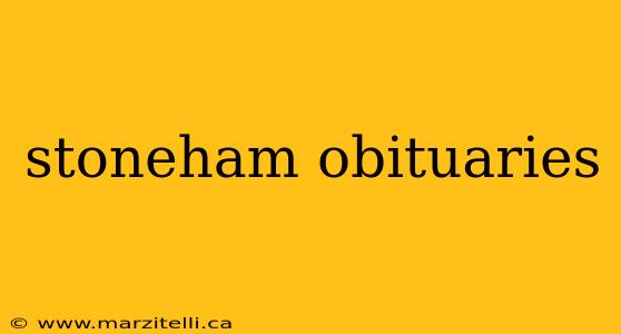 stoneham obituaries