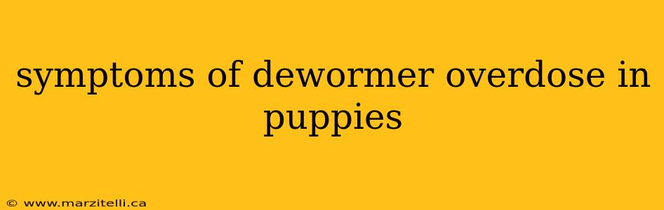 symptoms of dewormer overdose in puppies