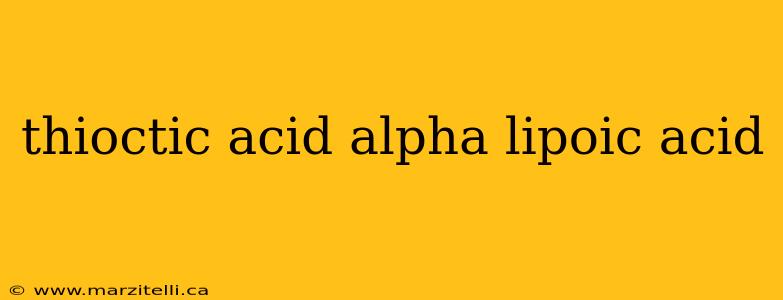 thioctic acid alpha lipoic acid