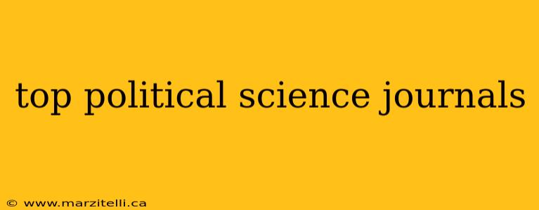 top political science journals