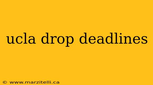 ucla drop deadlines
