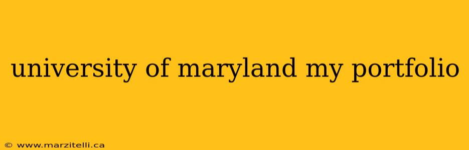 university of maryland my portfolio