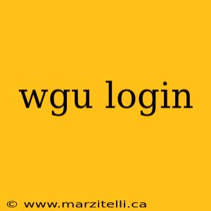 wgu login