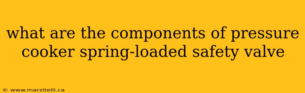 what are the components of pressure cooker spring-loaded safety valve
