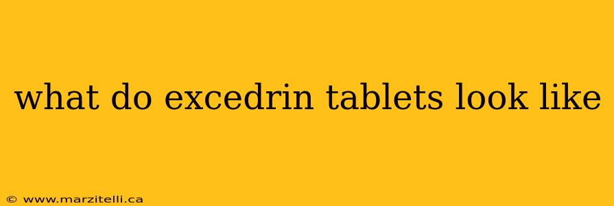 what do excedrin tablets look like