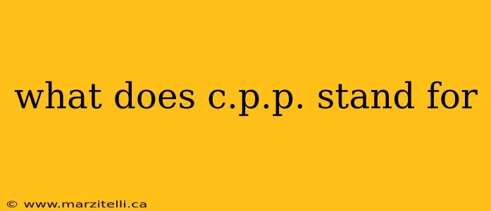 what does c.p.p. stand for