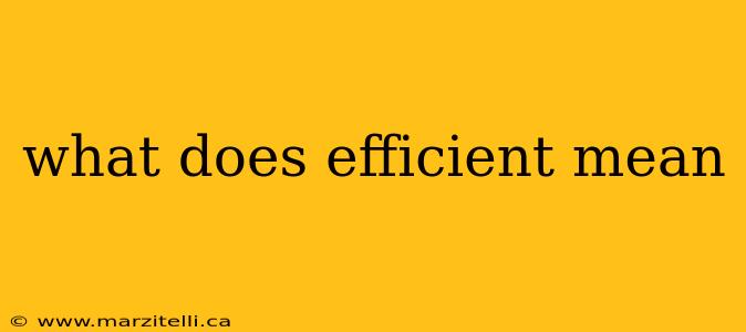 what does efficient mean