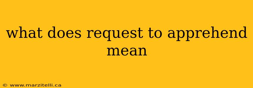 what does request to apprehend mean