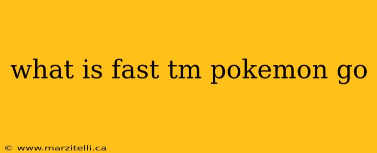 what is fast tm pokemon go