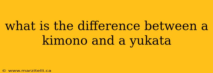 what is the difference between a kimono and a yukata