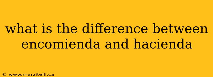 what is the difference between encomienda and hacienda