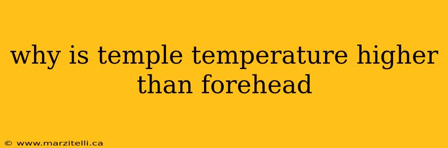 why is temple temperature higher than forehead